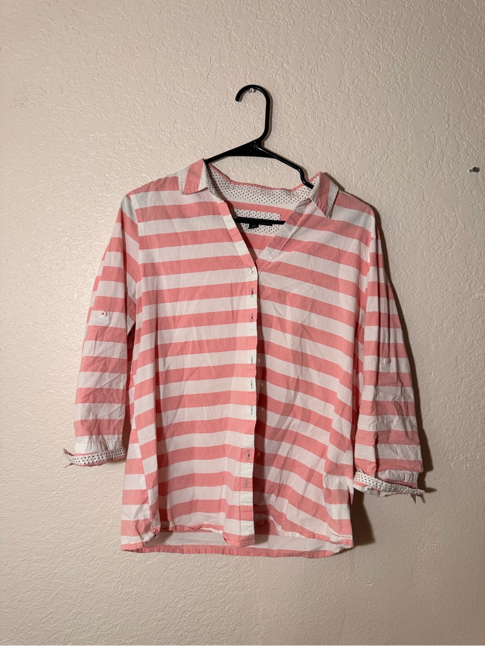 Zac & Rachel Pink and White Striped Button-Down Shirt